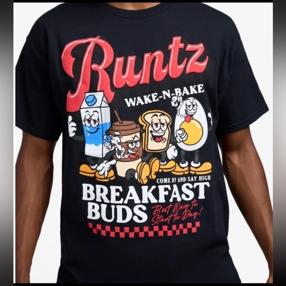 Runtz Men’s Graphic Print Breakfast Buds Tee NWT